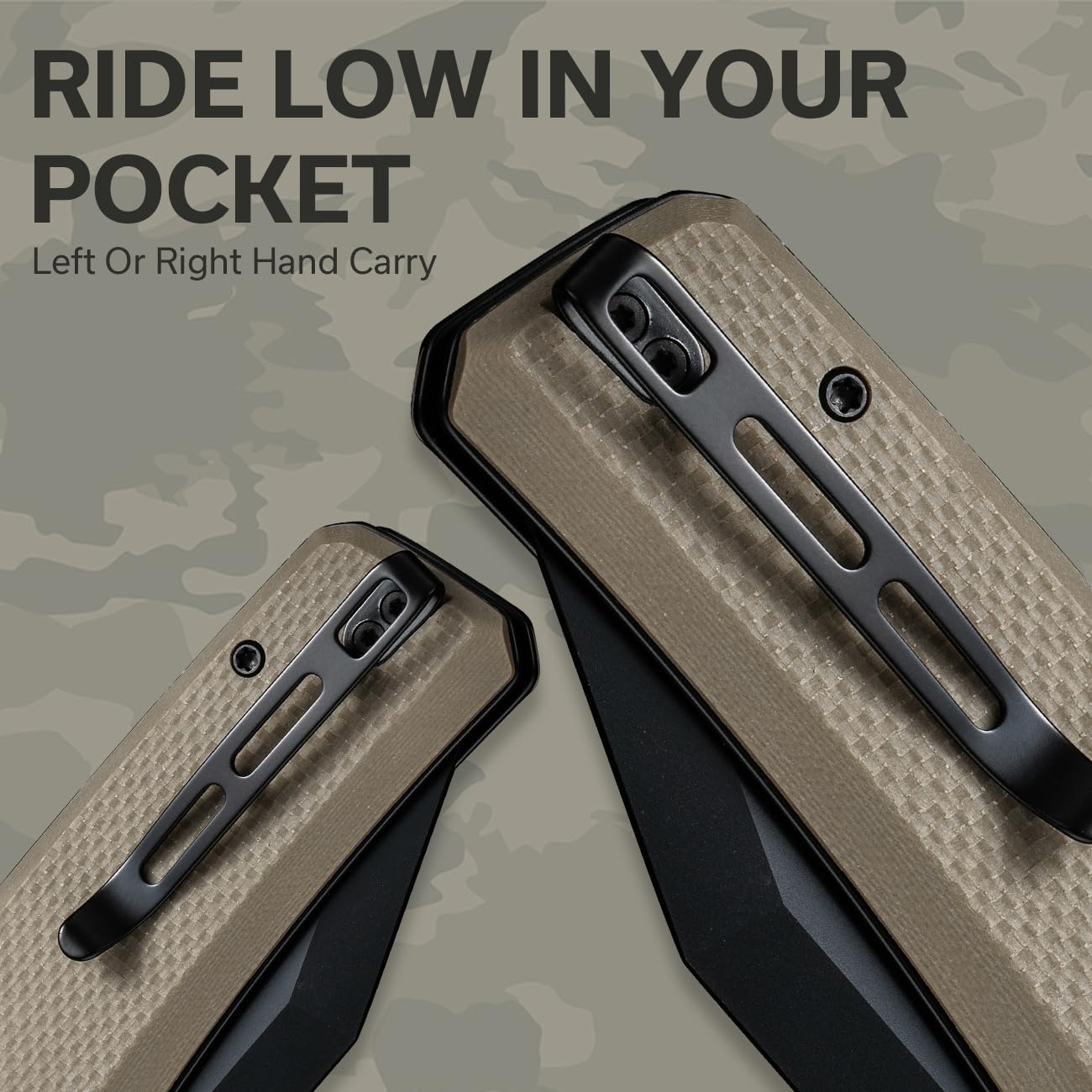 CIVIVI Pocket Knife for EDC, Bhaltair Tanto Folding Knife, 3.98'' 14C28N Blade G10 Handle, Liner Lock Knife for Men Outdoor C23024-2
