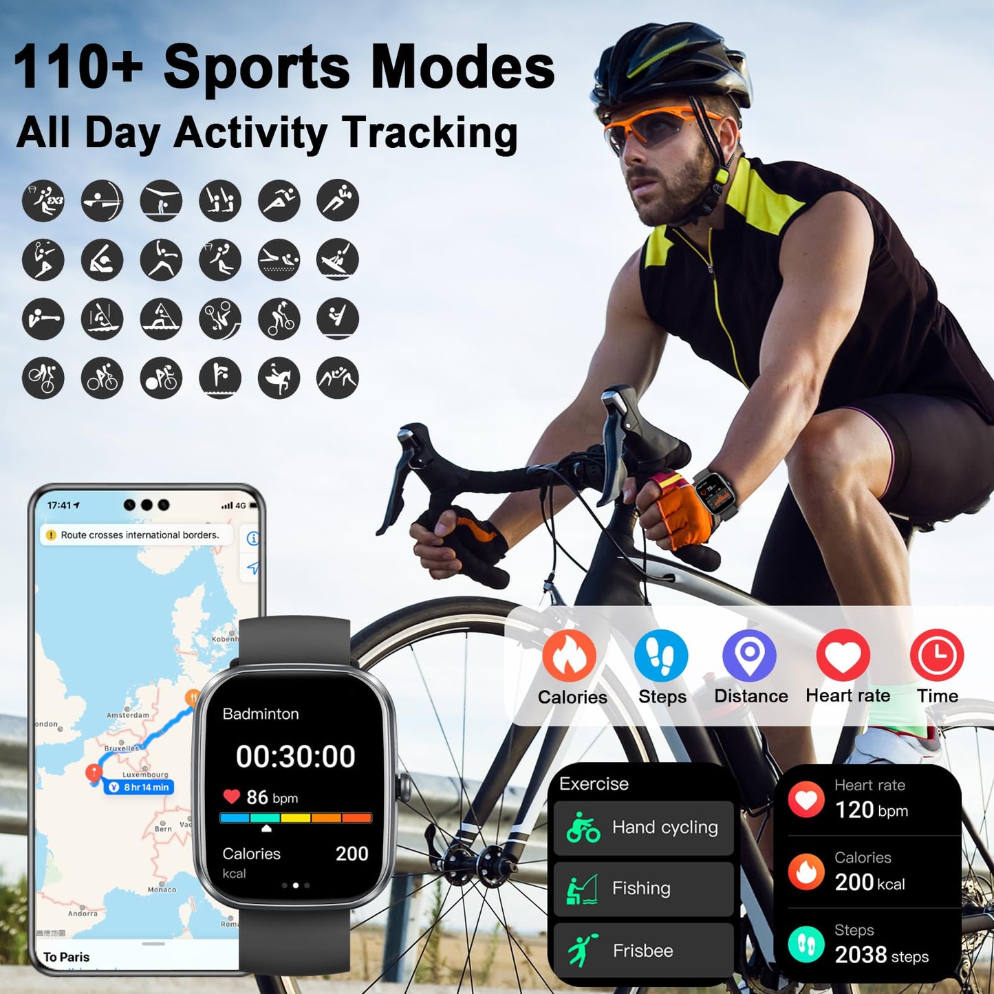 Smart Watch with AI ChatGPT built-in (Answer/Make Call), 1.91" Smartwatch for Men Women, 112+ Fitness Activity Tracker, Calories/Heart Rate/Sleep Monitor, IP68 Waterproof Step Counter for Android iOS