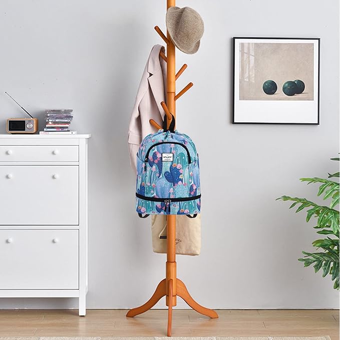 Dry Wet Drawstring Backpack with Shoe Compartment for Women Adjustable Gym Bag