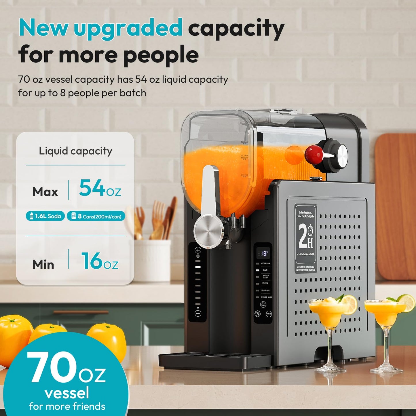 Rellytech Slushy Machine for Home - Slushie Machine No Ice Needed with 6 Preset Programs, Ice Cream, Margaritas, Frappes, Smoothie, Professional Frozen Drink Maker, Self-Cleaning, Fathers Day Gift