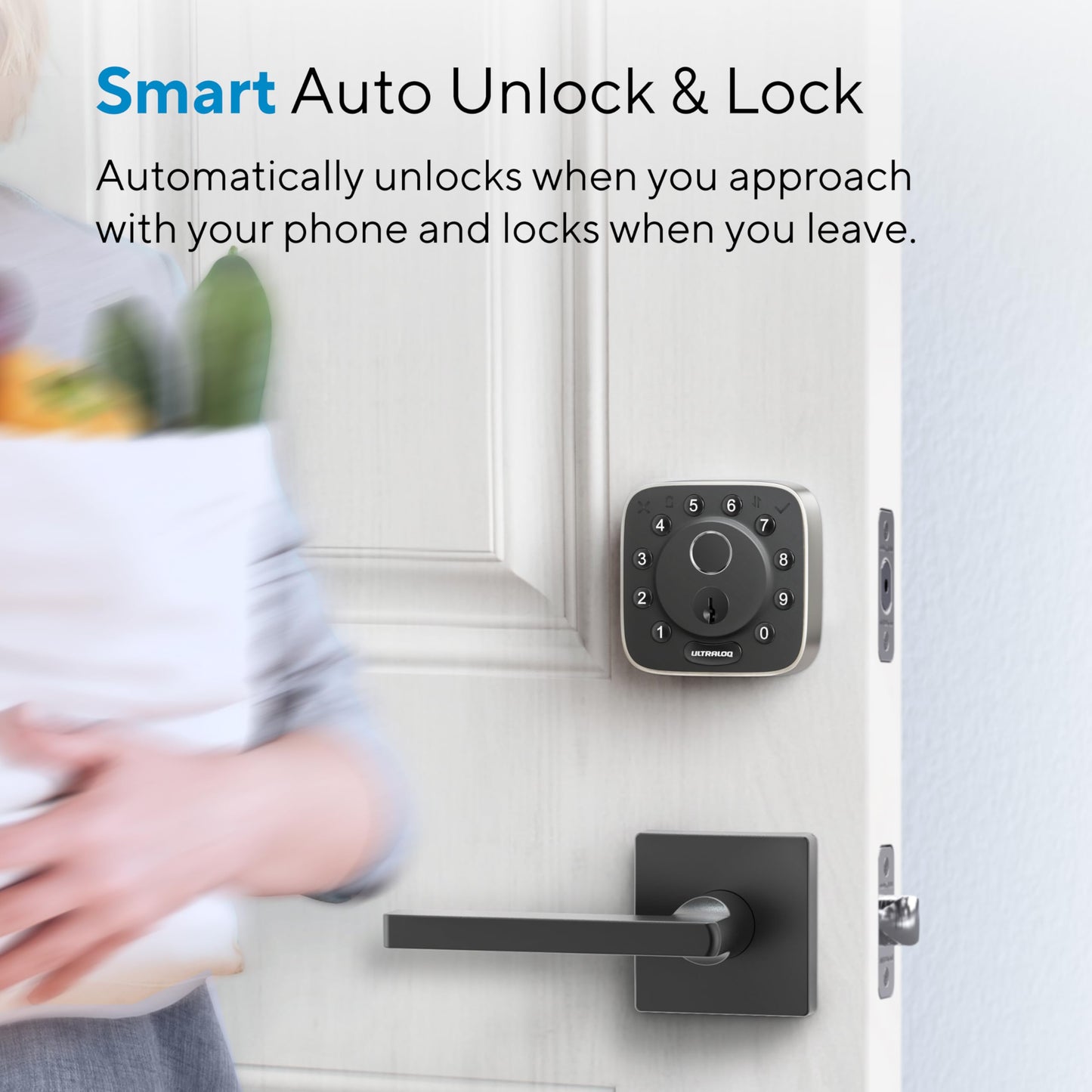 ULTRALOQ 2025 Upgrade Bolt Fingerprint Smart Lock,Biometric Deadbolt with Built in WiFi,Keyless Entry Door Lock for Front Door,App Remote Control,10 Months Battery,IP65 Waterproof,BHMA Grade AAA