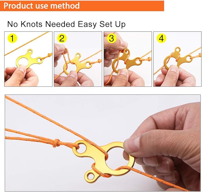 onewind Aluminum Alloy Guyline Cord Adjuster Tent Tensioners Rope Adjuster for Tent Hiking Camping 10Pack