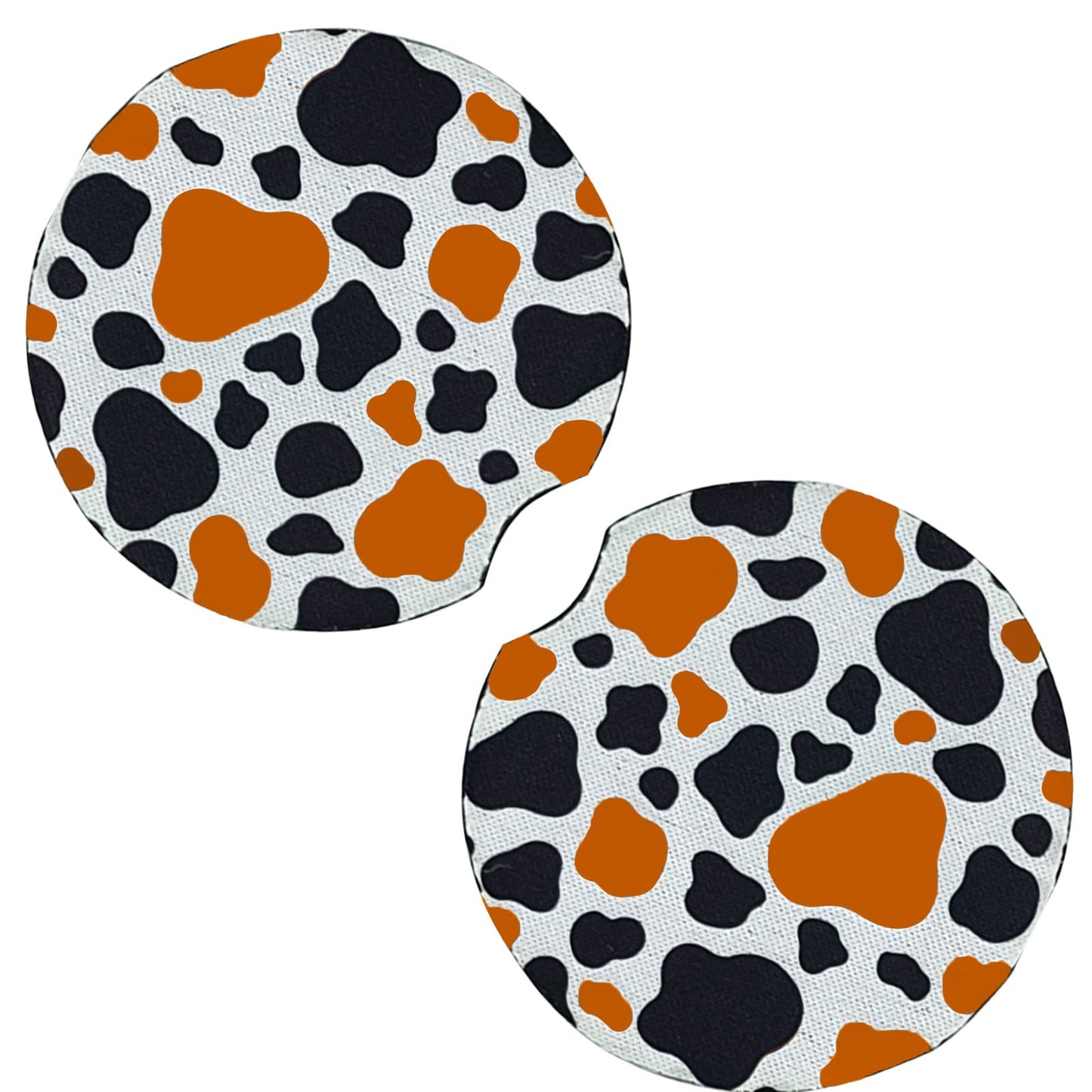 Cute Cup Holder Coasters for Your Car with Fingertip Grip, Auto Accessories for Women & Men,Pack of 2 (Snow Leopard)
