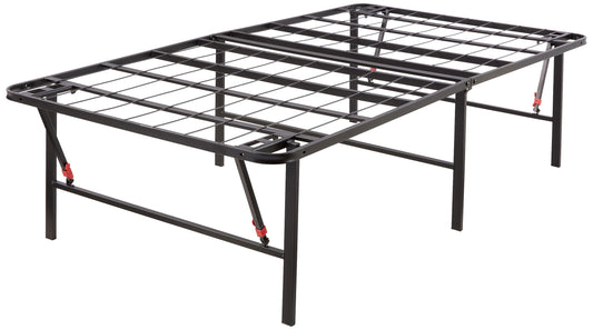 Amazon Basics Bed Frame with Storage, Foldable Metal Platform, Sturdy Steel, No Box Spring Needed, 18 inches High, Tool-Free Setup, Twin Size, Black