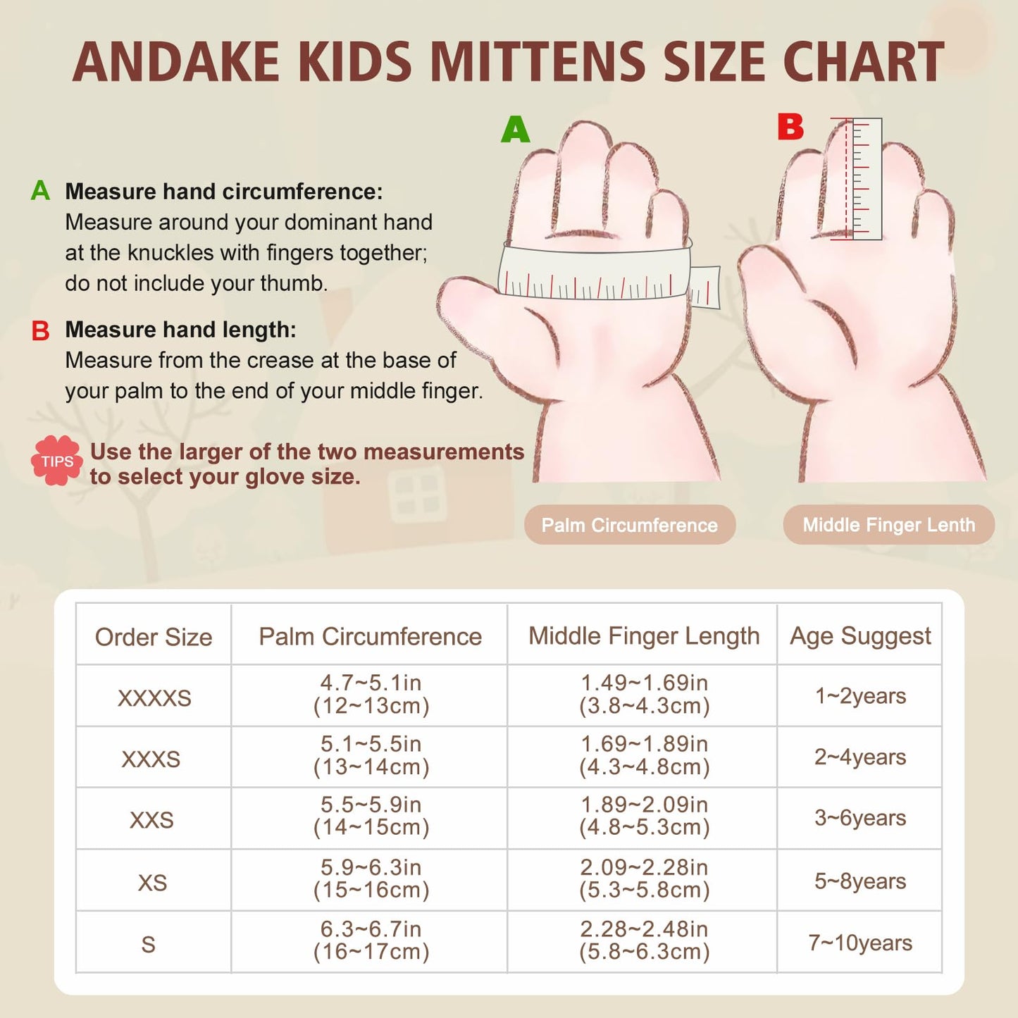 Andake Kids Ski Mittens Gloves Waterproof&Breathable Winter Warm Snow Gloves for Ages 1-10 Toddler Baby Girls and Boys(Black,XXS(Fits 3-6Y))