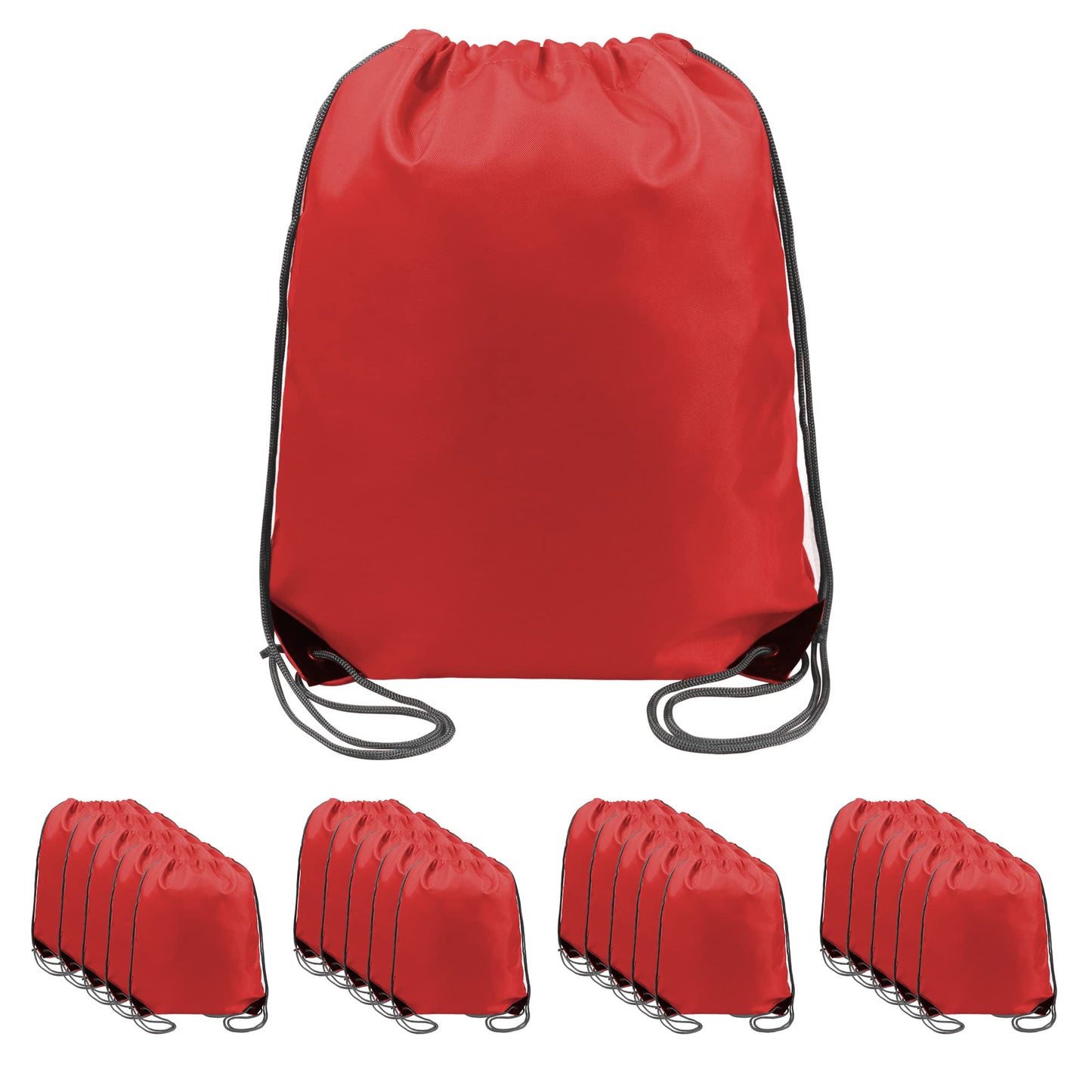 BeeGreen 20 pieces Wholesale Red Drawstring Backpack Bags Cinch Bags Bulk Heavy Duty String Backpack Machine Washable Lightweight Sackpack Outdoor Sport Bags for Men Women