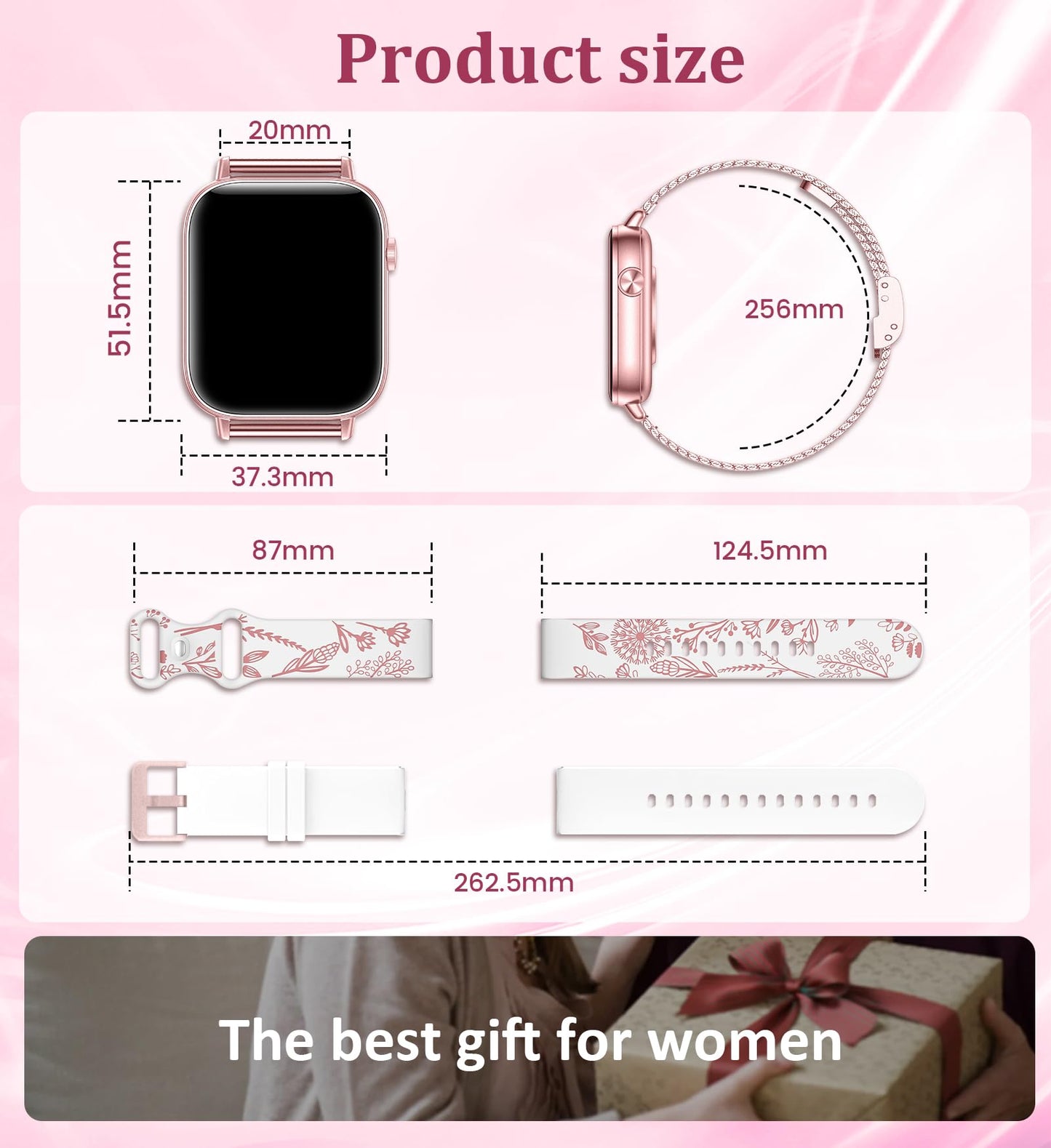 1.83'' Smart Watch for Women with Bluetooth Call (Answer/Dial), Activity Fitness Tracker with 100+ Sport Modes Heart Rate/Sleep Monitor Pedometer, Women Smartwatches Compatible Android Phone iPhone