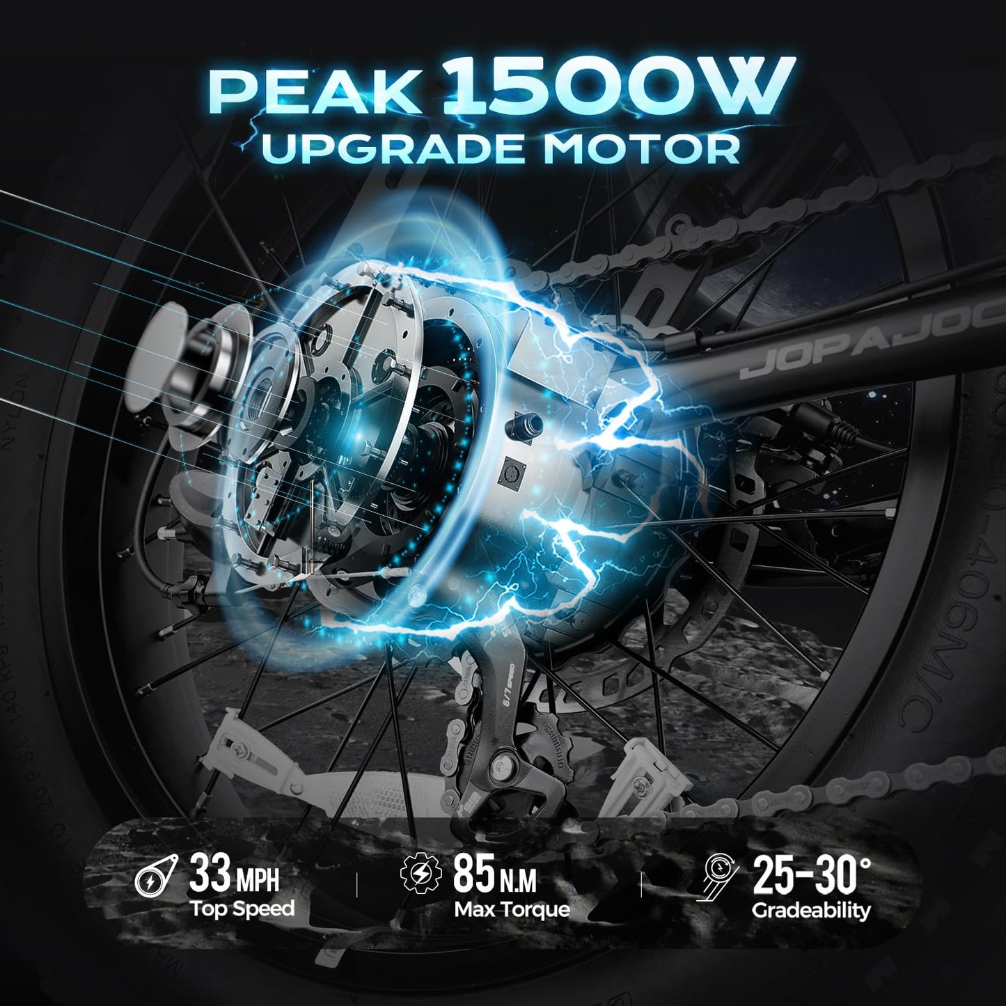 Eahora Terra/TerraⅡ Peak 1500W/3000W Electric Bike for Adults 30-33MPH 80Miles Long Range Full Suspension Dual Motors EBike 48V 15A Battery Electric Mountain Bike