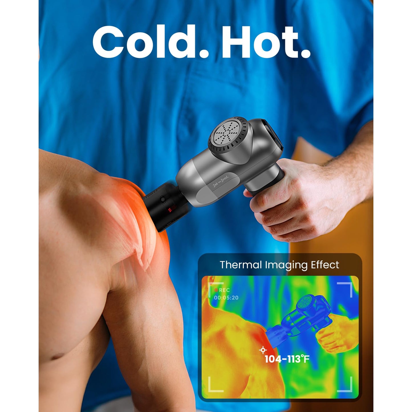 BOB AND BRAD C2 Pro Massage Gun with Heat and Cold Therapy, Mini Massager Gun Deep Tissue, Heated Professional Electric Back Massager for Athletes, Handheld Massager