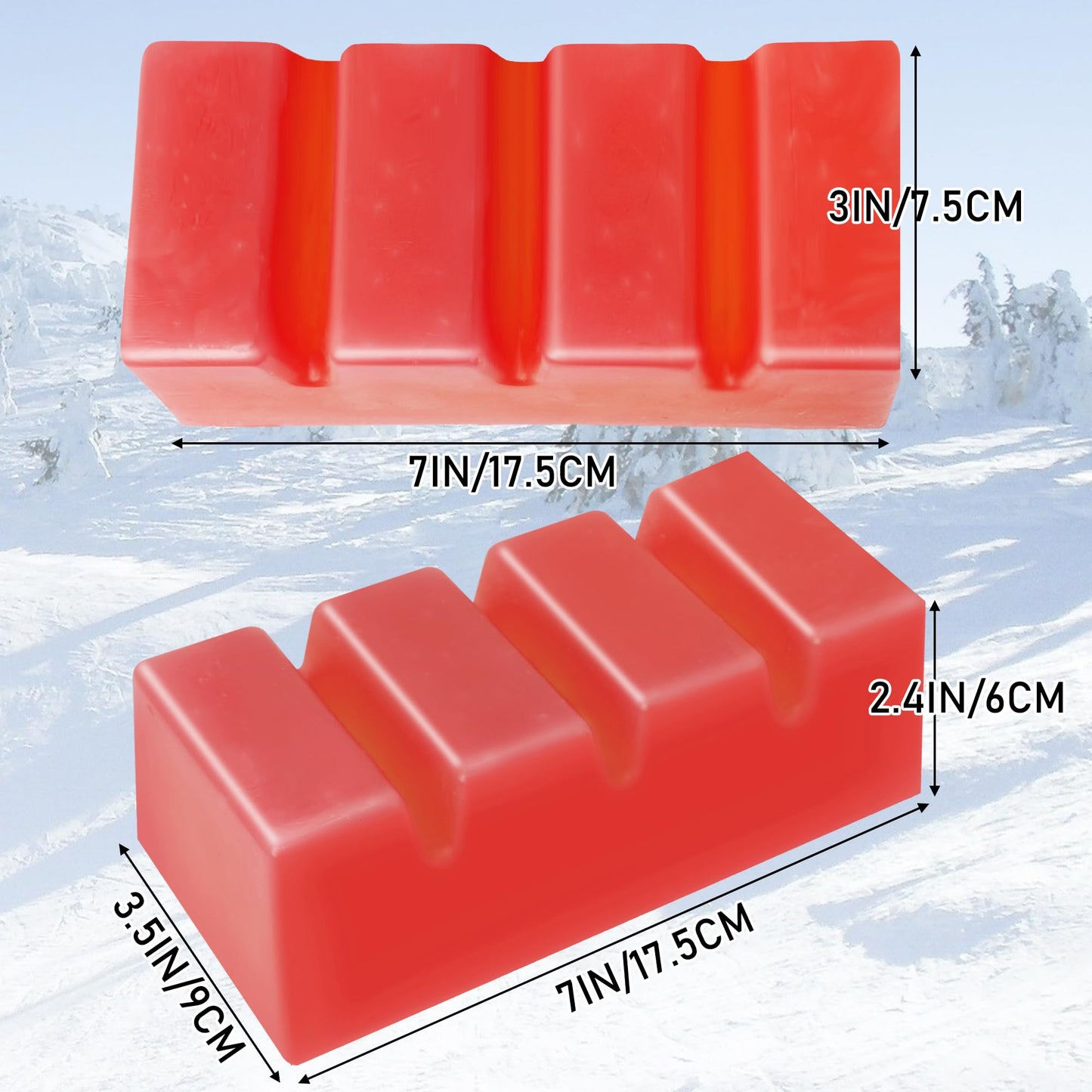1.3 LB Large Snowboard Wax Universal Ski Wax Snow Block Wax, 7 x 3.5 in Snowboard and Ski Wax for Protecting The Ski and Snowboard Accessories
