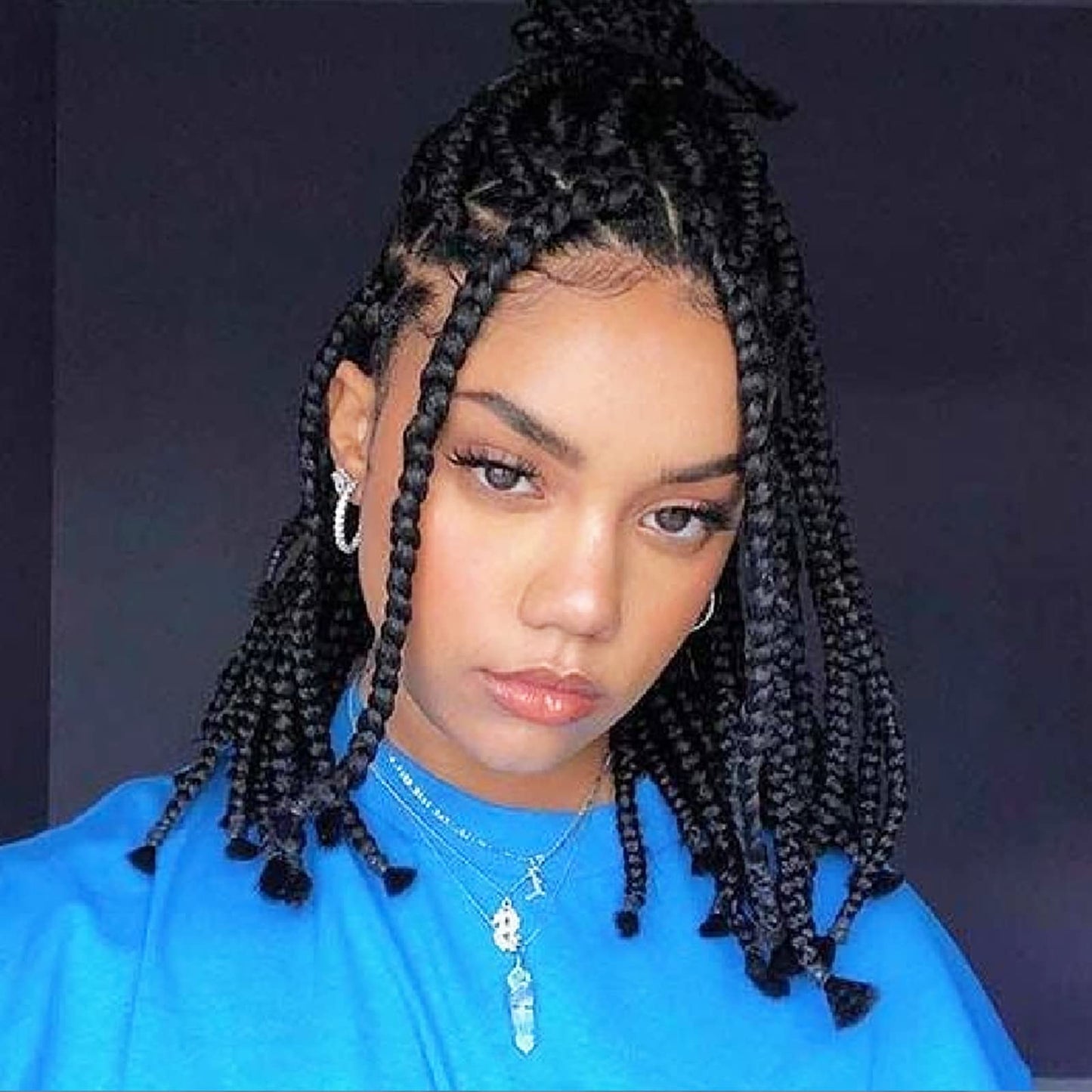 Alrence Pre Stretched Braiding Hair Long Braid 14 Inch 8 Packs Professional Braiding Hair Extensions Synthetic Crochet Twist Braids (14 Inch, T1B/30)