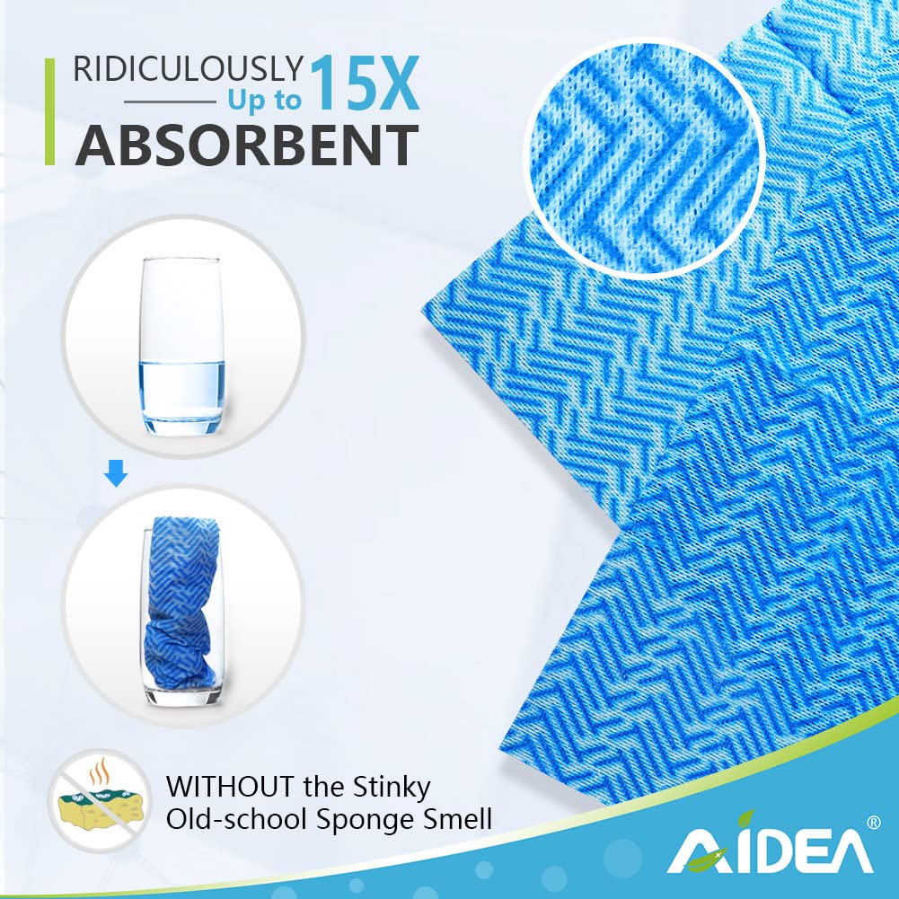AIDEA Cleaning Wipes, Multi-Purpose Towel and Reusable Cleaning Cloths 80Ct(1 Pack), Domestic Wipes for Kitchen and Office (12''x24'')