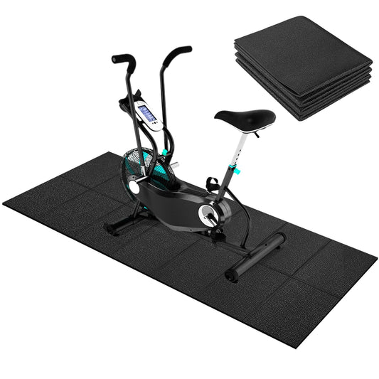 WERCHO Exercise Equipment Mat 24" x 68" Foldable Treadmill Bike Mat for Carpet Hardwood Floors Walking Pad Mat for Exercise Gym Equipment Rowing Machine Stationary Indoor Bike Trainer Mat Non Slip
