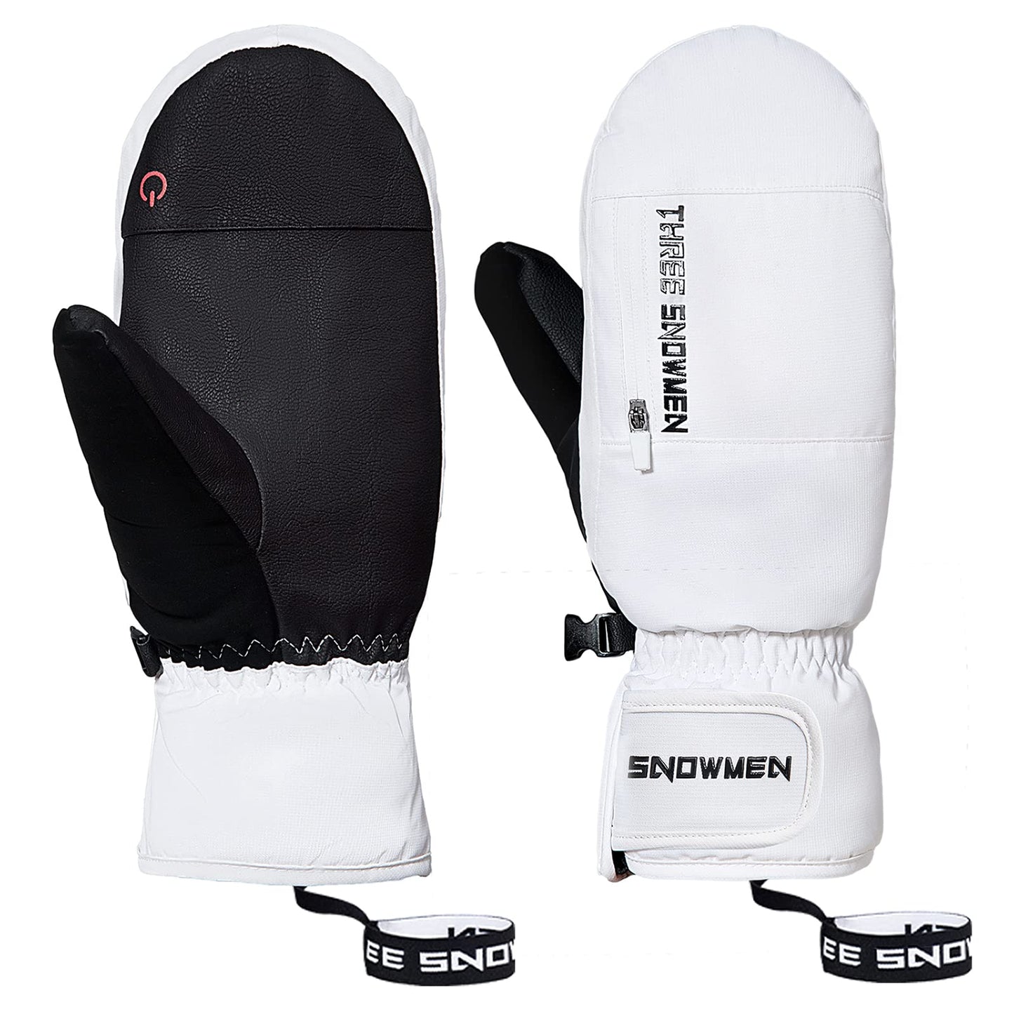 American Trends Ski Mittens for Women Men Warm Winter Gloves for Cold Weather Waterproof Touchscreen Ski Gloves for Women White XL