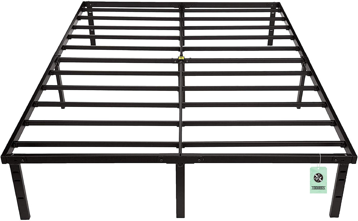 Amazon Basics Sturdy Heavy-Duty Non-Slip Platform Bed Frame King Size Storage, Steel Slat Support, Noise Free, Easy Assembly, 14 Inch Black