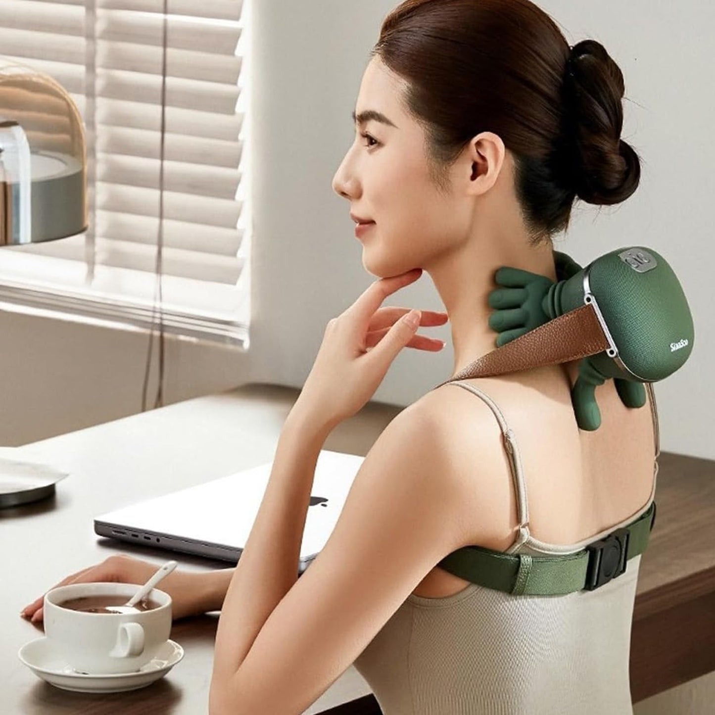 Airlandolists Neck and Shoulder Massager with Heat, Electric Simulated Human Hand Cervical Trapezius Neck Massager Pillow, Deep Tissue 3D Kneading Massagers for Shoulder, Leg(2Pcs)