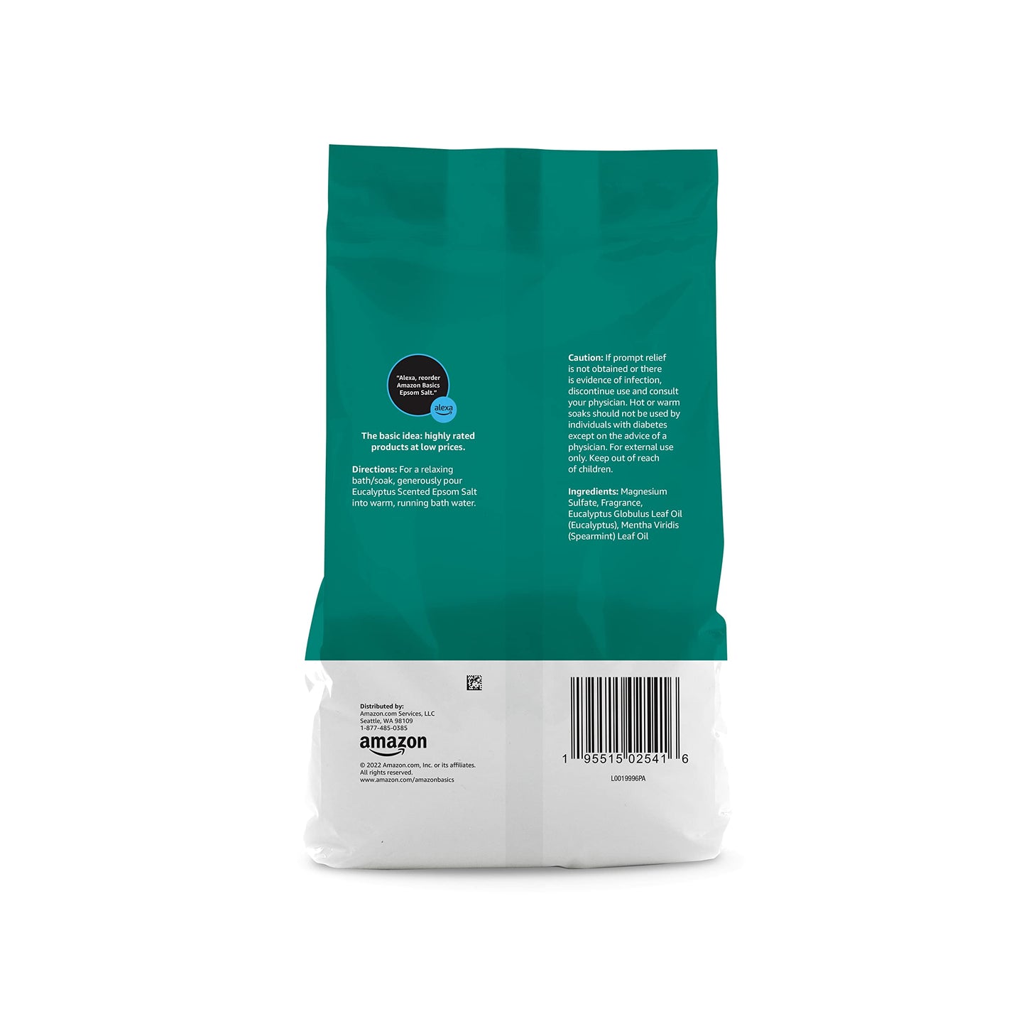 Amazon Basics Epsom Salt Soaking Aid, Eucalyptus Scented, 3 Pound (Pack of 6) (Previously Solimo)