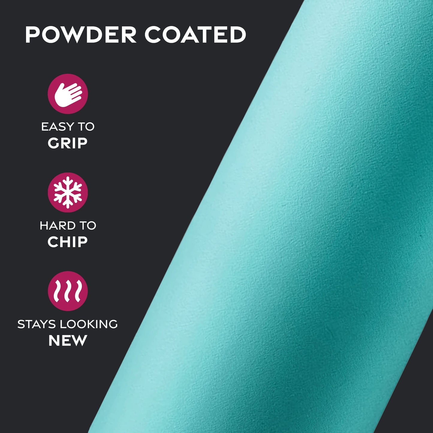 FineDine Triple Walled, Insulated Water Bottles with Straw - 25 Oz Stainless Steel Metal Bottle W/ 3 Leak Proof Lids - For Travel, School, Sports, Gym / Men, Women & Kids - Cheery Turquoise