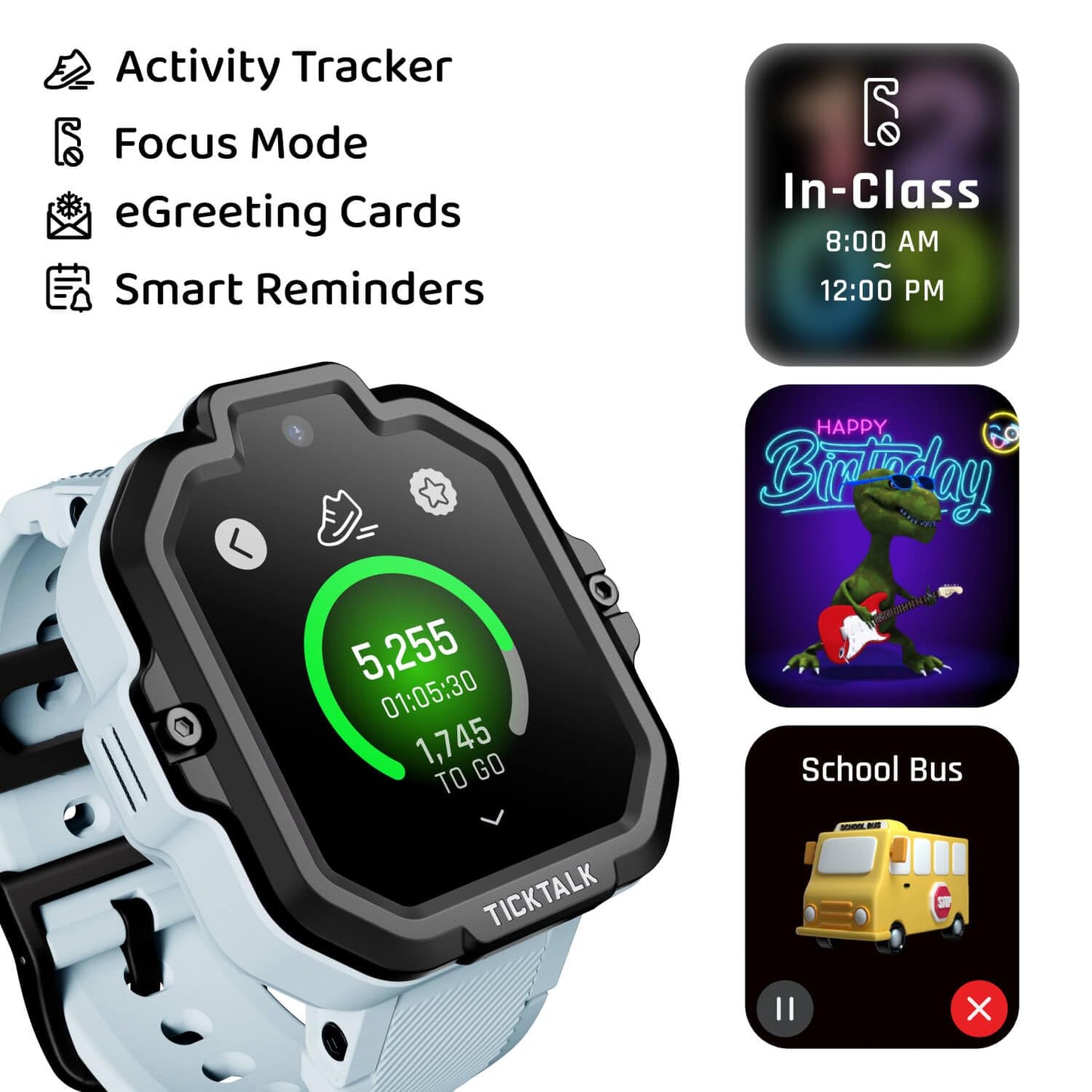 TickTalk 5 - Kids Smart Watch with GPS Tracker, Video Calling, SOS, & Parental Controls | Smartwatch with Free Music, Texting, Kid Phone Call and Text, Boys & Girls - 4G Smart Watch for Kids 3-12