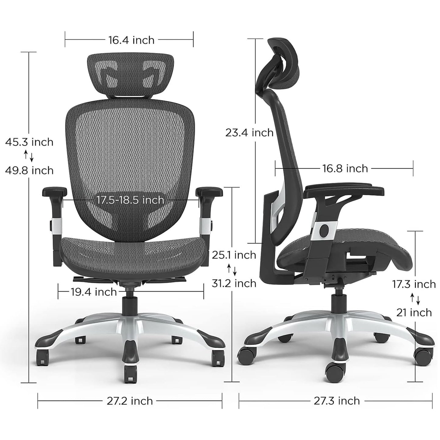 Staples Hyken Ergonomic Swivel Task Chair, Adjustable Office Chair with Breathable Mesh and Lumbar Support, Perfect for Home and Office, Black