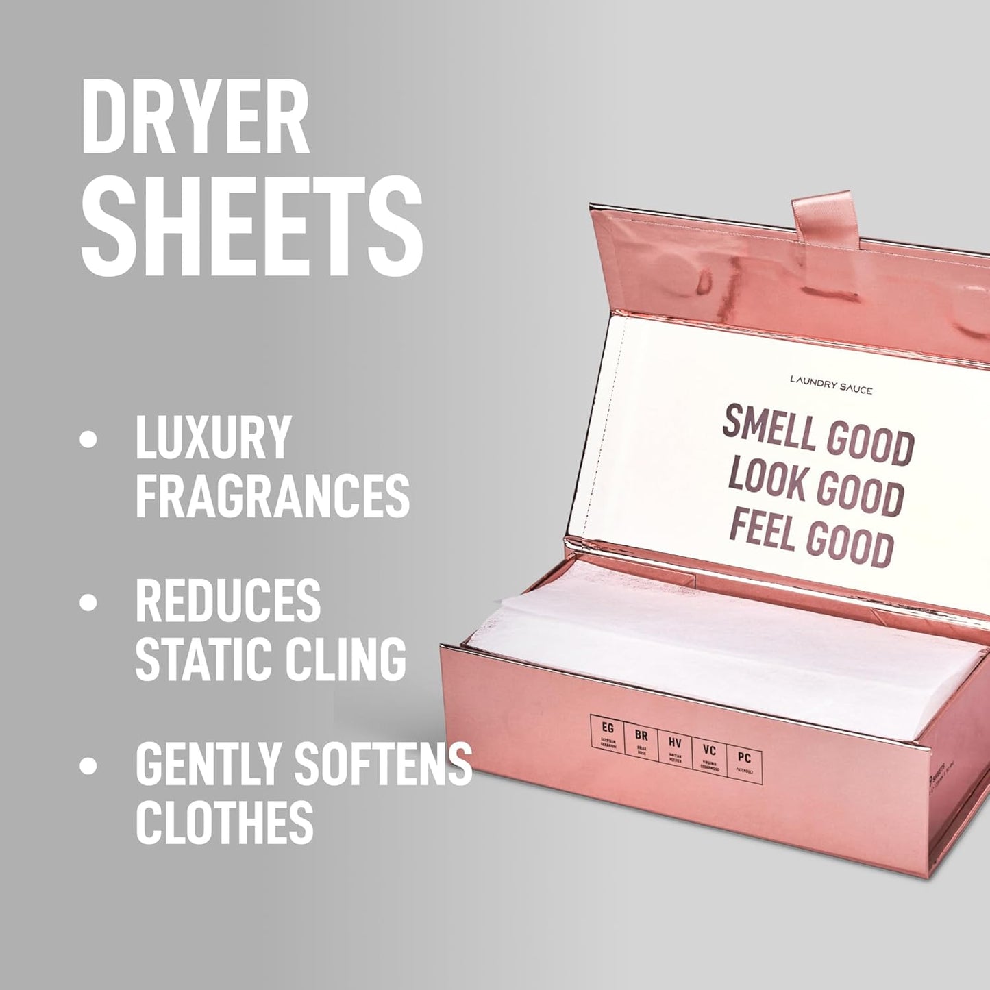 Laundry Sauce - Laundry Dryer Sheets (Egyptian Rose), Luxury Fragrance, Contains Essential Oils, Softens Fabric, Removes Static Cling, Eco-Friendly Packaging, Travel Friendly, 69 Count