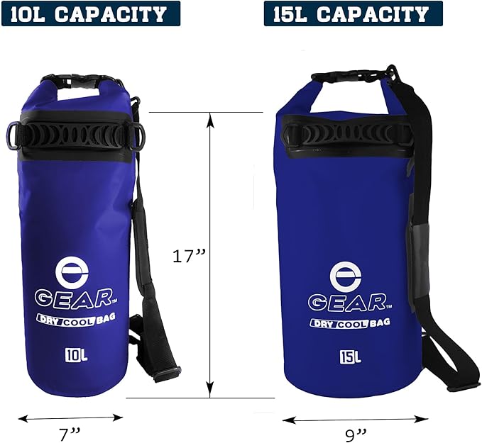 Insulated Dry Bag Floating Cooler – 10L / 15L / 25L Roll Top, Leak Proof, Waterproof, Collapsible, with Padded Shoulder Strap - Perfect for Kayaking Fishing Beach