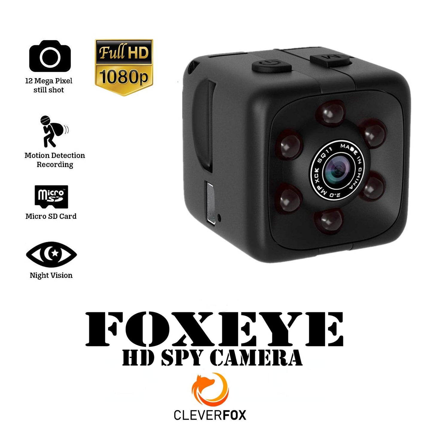 Mini Spy Camera with Audio & Video, 1080P Mini Hidden Camera, Portable Small HD Nanny Cam, Mini Spy Cams with Night Vision & Motion Detection, Indoor, Outdoor, Tiny Security Camera, Home, Office