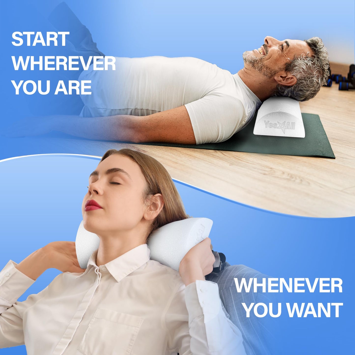 Yes4All Half Foam Rollers for Physical Therapy, Soft Density Round PE Foam Roll for Back Massage, Yoga Exercise - 12 inches