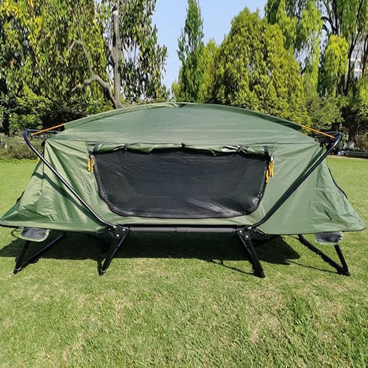 Tent Cot Folding Off The Ground Waterproof Camping Sleeping Bed with Rain Cover