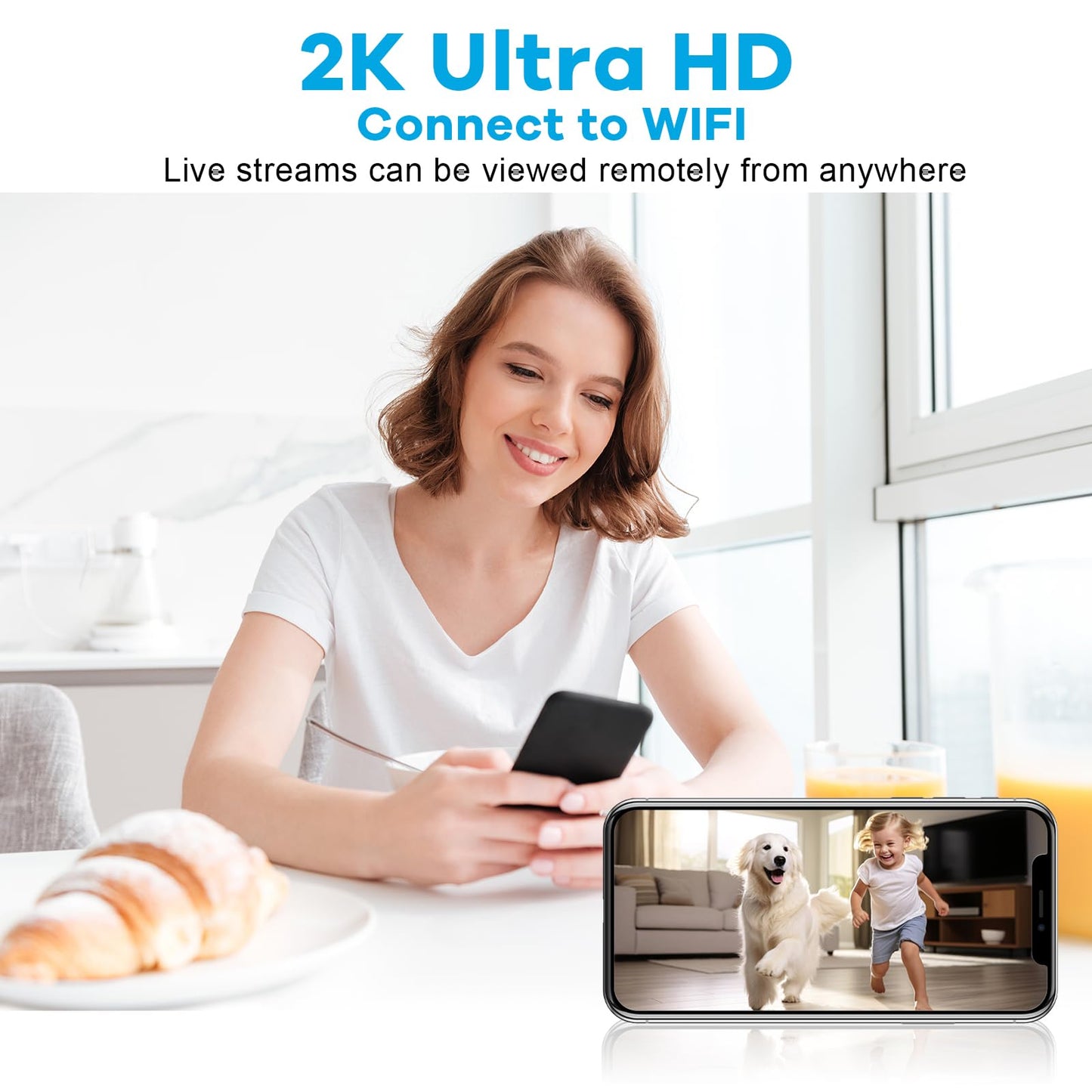 Anlork Mini WiFi Hidden Camera 2K HD Wireless Nanny Portable Security Cameras, Motion Detection Alerts, Auto Night Vision, 120 Days Standby,Cloud Storage, Surveillance Cam for Home Indoor