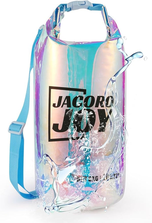 10L Dry Bag Iridescent TPU Waterproof Beach Bag for Kayaking Boating Swimming Rafting