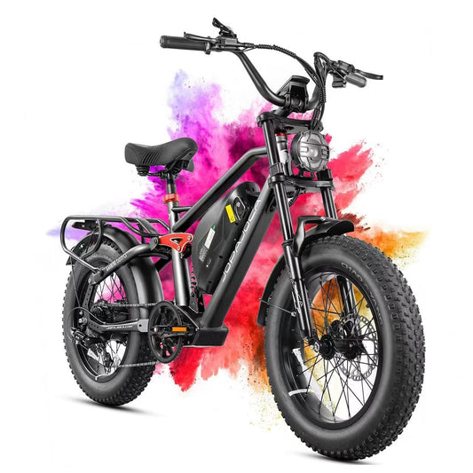 Eahora Terra/TerraⅡ Peak 1500W/3000W Electric Bike for Adults 30-33MPH 80Miles Long Range Full Suspension Dual Motors EBike 48V 15A Battery Electric Mountain Bike