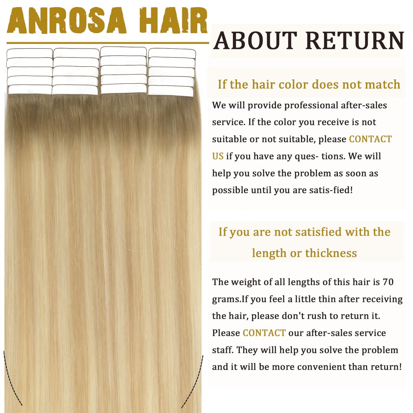 Anrosa Tape in Human Hair 14 Inch Balayage Seamless Tape On Hair Skin Weft Hair Extensions Color 8 Ash Brown Fading to 12 Dark Dirty Blonde Highlight 60 Platinum Straight Hair 50 Gram Brazilian Hair