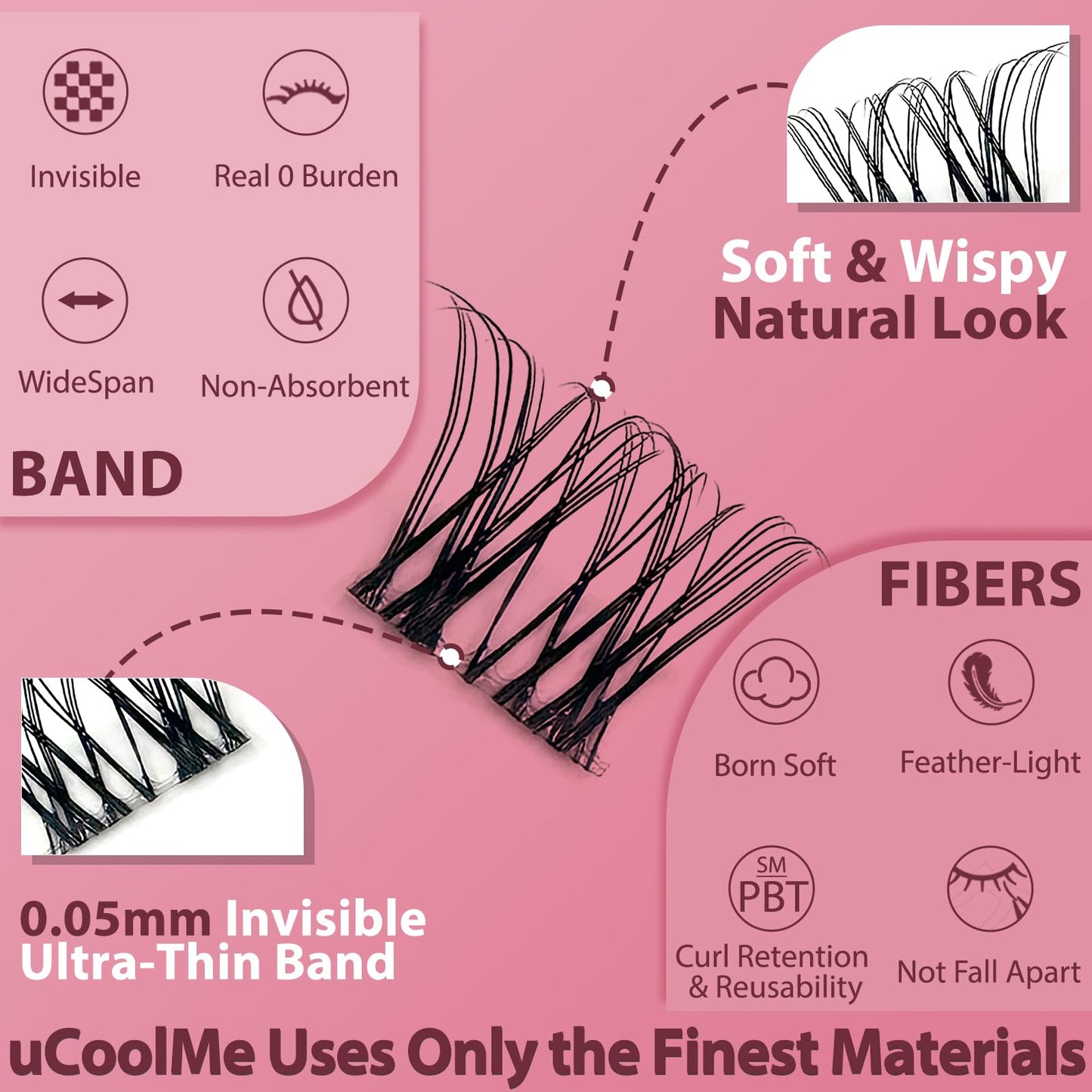 uCoolMe Invisible Lash Band Venus Lash Clusters Plus Bond & Seal