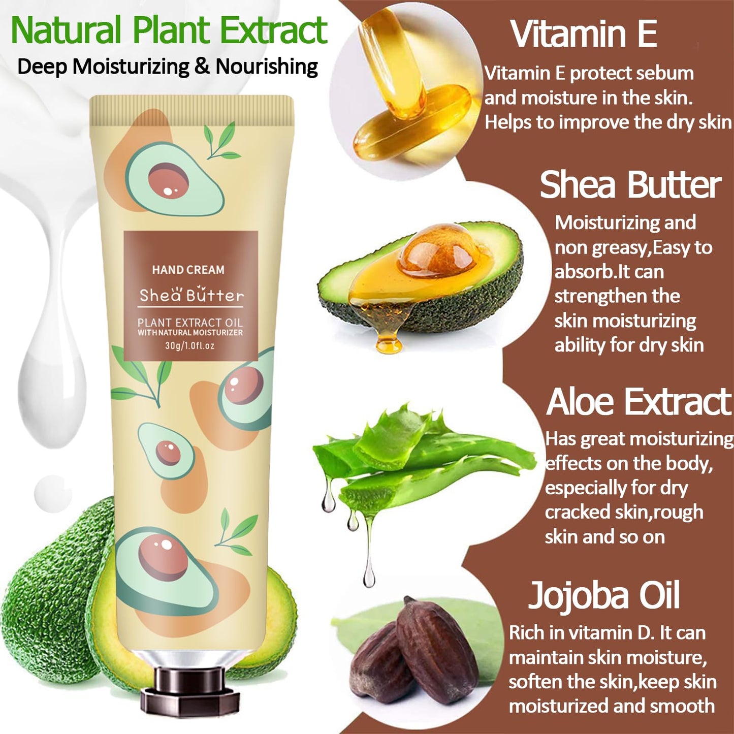 10 Pack Hand Cream for Dry Cracked Hands,Easter Basket Stuffers,Gifts for Women,Girls,Mothers Day Gifts,Teacher Appreciation Gifts,Natural Plant Fragrance Mini Hand Lotion Moisturizing Hand Care Cream