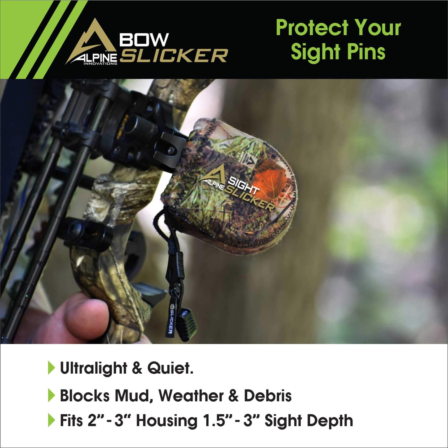 Alpine Innovations Slicker Sight Guard Crossbow Scope Housing, Waterproof Hunting Gear, Sportsman Archery Accessories, Camo Wrap - Bow Sight (Alpine Mountain Camo)