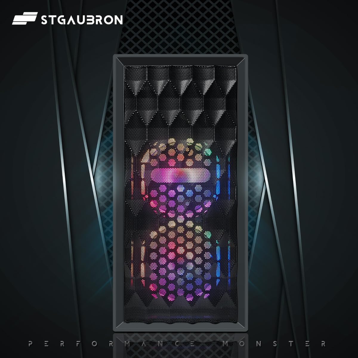 STGAubron Gaming PC Computer Desktop, Radeon RX 560 4G, Intel Core I7 8th up to 4.1GHz, 16G DDR4, 512G SSD, WiFi 6 & BT 5.2, RGB Fan x2, Windows 11 Home