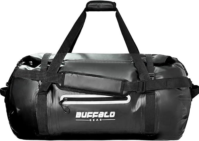 Buffalo Gear Waterproof Duffle Bag 40L 60L 80L Roll-top Dry Bag Heavy Duty Waterproof Duffel Travel Bag for Kayaking Rafting Boating Fishing Camping