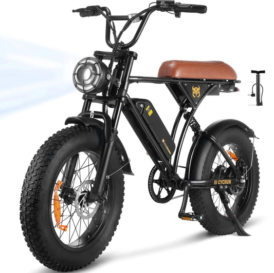 CYCROWN Electric Bike for Adults,Peak 1000W/1500W Motor,20/28MPH 55-150Mile ebikes for Adults with 10.4AH/13AH/26AH Battery,20" Fat Tire Electric Dirt Bike Commuting Off Road Ebike, UL2849