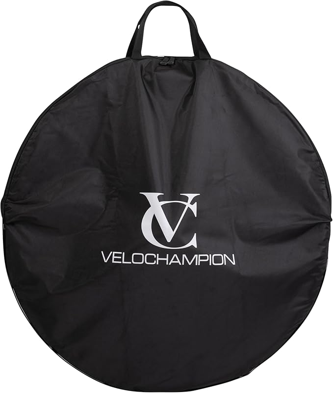 VeloChampion Waterproof Bicycle Wheel Bag Storage Cover | Mountain, Road or Gravel Bike | 650b. 700c. 26” 27.5” 29” Bicycle Wheelset Transport Travel Case (Black, 31.8" (MTB) x1)