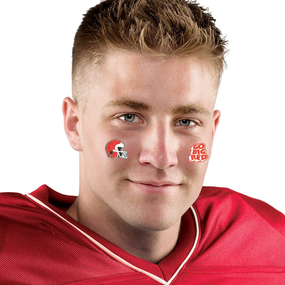 Anderson's Go Big Red Glitter Body Decals Assortment, 100 per Package, Tattoos, Cheek Cheers, Eyeblacks, Fan Gear, Sports Fan Gear,School Spirit, Football Cheerleader Accessories, Homecoming