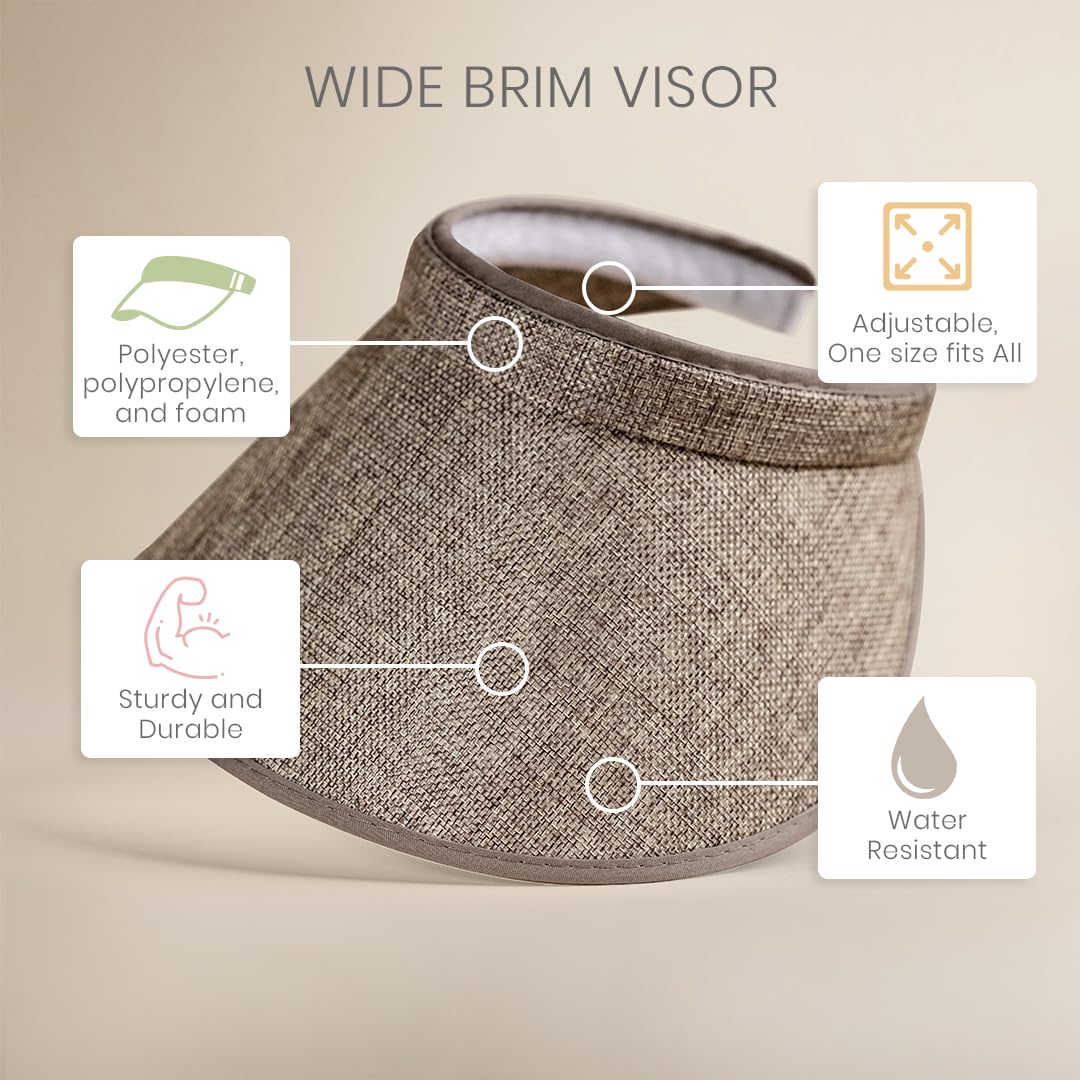 de la heart Wide Brim Sand Visor Sunhat for Women