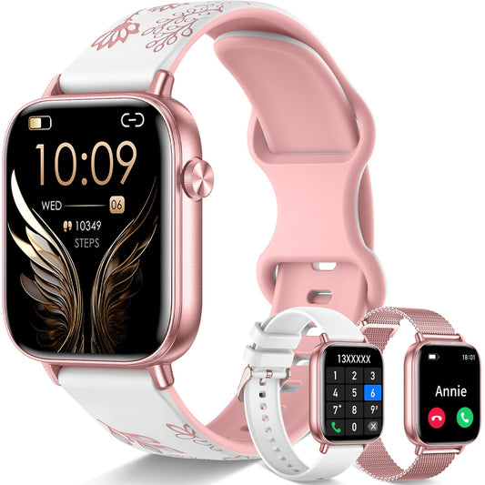 1.83'' Smart Watch for Women with Bluetooth Call (Answer/Dial), Activity Fitness Tracker with 100+ Sport Modes Heart Rate/Sleep Monitor Pedometer, Women Smartwatches Compatible Android Phone iPhone