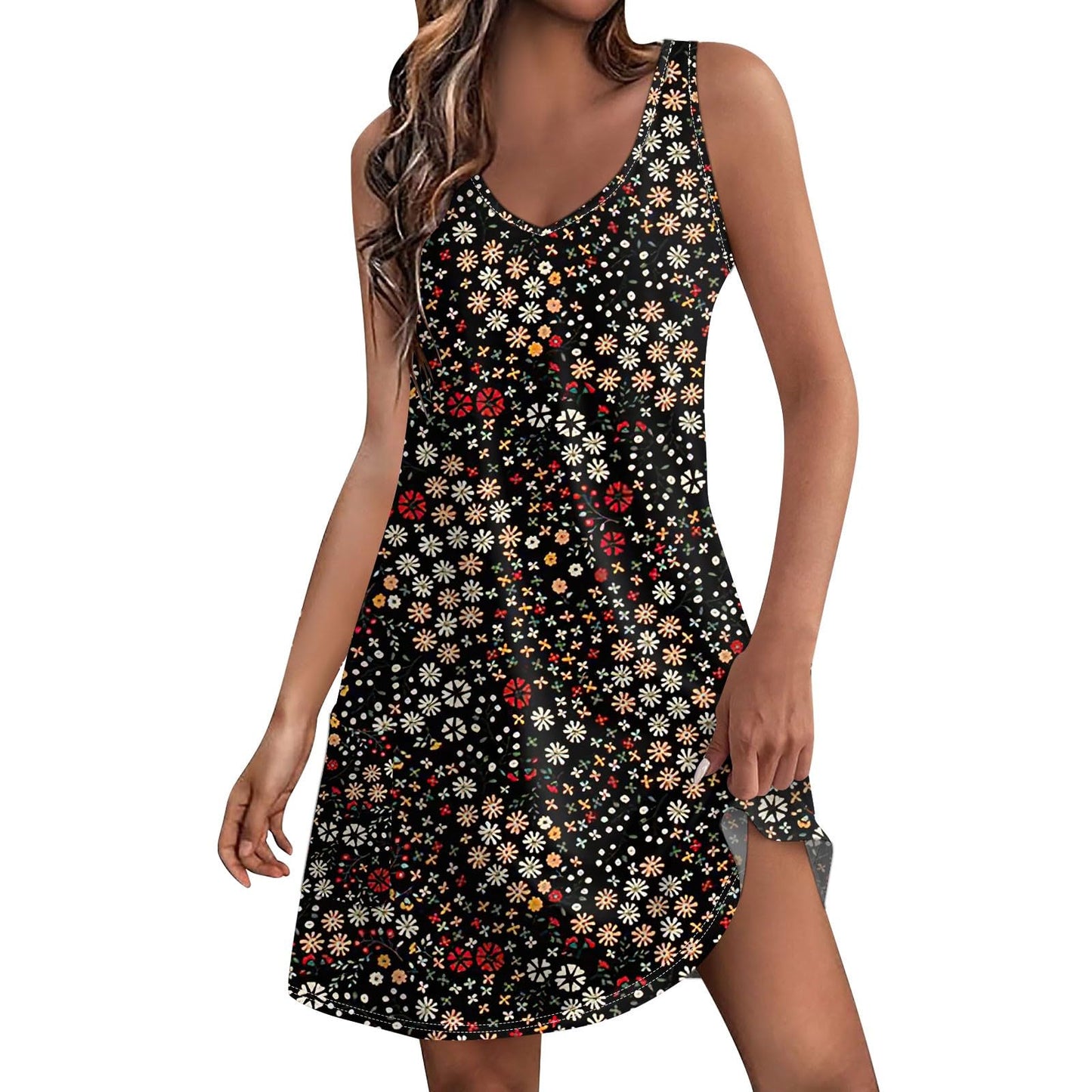Deals of The Day White Sundresses for Women White Eyelet Dress Summer Sundresses for Women 2024 Women'S Summer Dresses 2024 Sundress Plus Size Tee Shirt Dress Summer Sundress Swing Dresses
