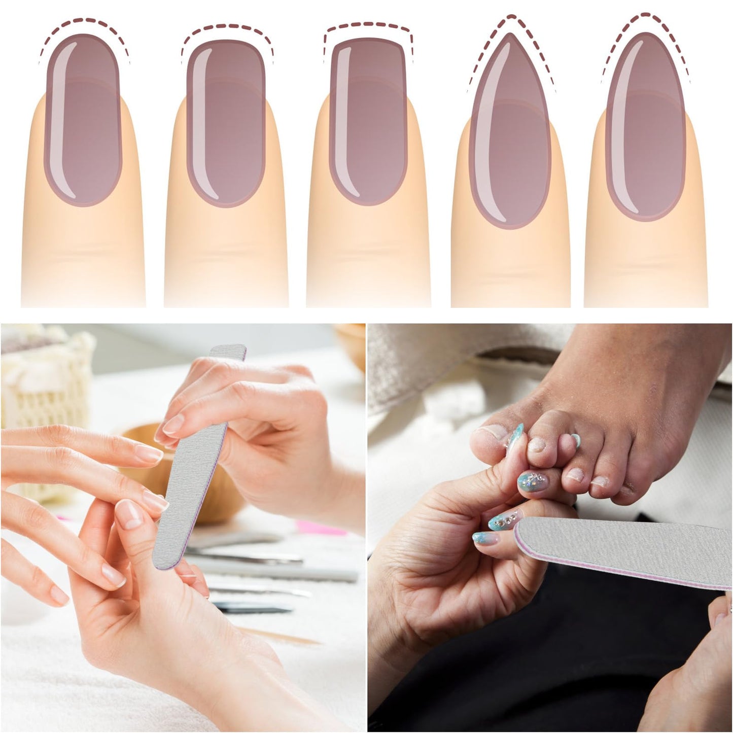 BTYMS 25 Pieces 100/180 Grit Nail Files for Acrylic Nails and Natural Nails, Reusable Emery Boards Coarse and Medium Grit Salon Grade Nail File