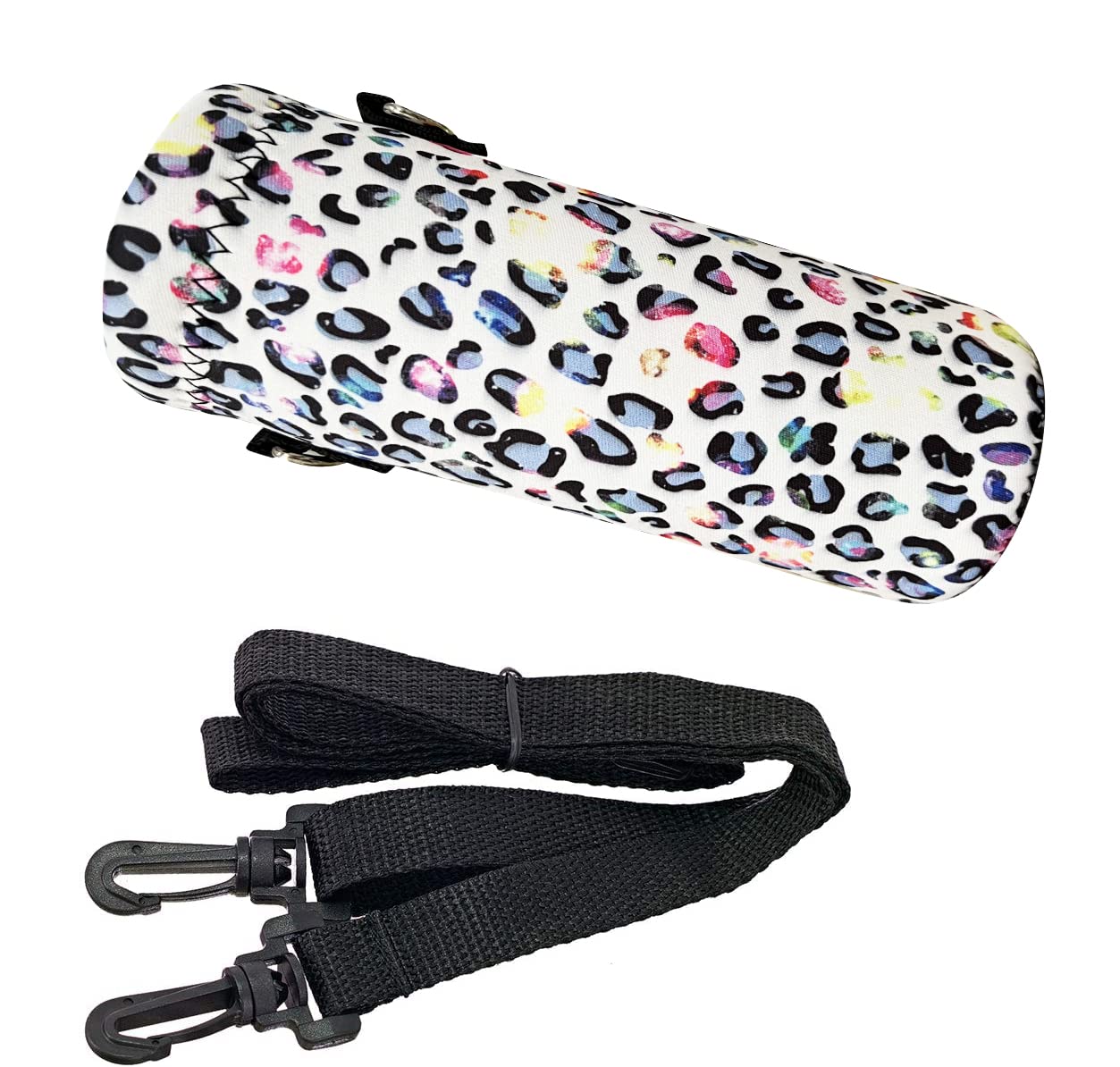 RICHEN Neoprene Water Bottle Carrier Bag with Adjustable Shoulder Strap,Insulated Water Bottle Cover for 500ml/16oz Stainless Steel/Glass/Plastic Bottles (Spots,500ML)