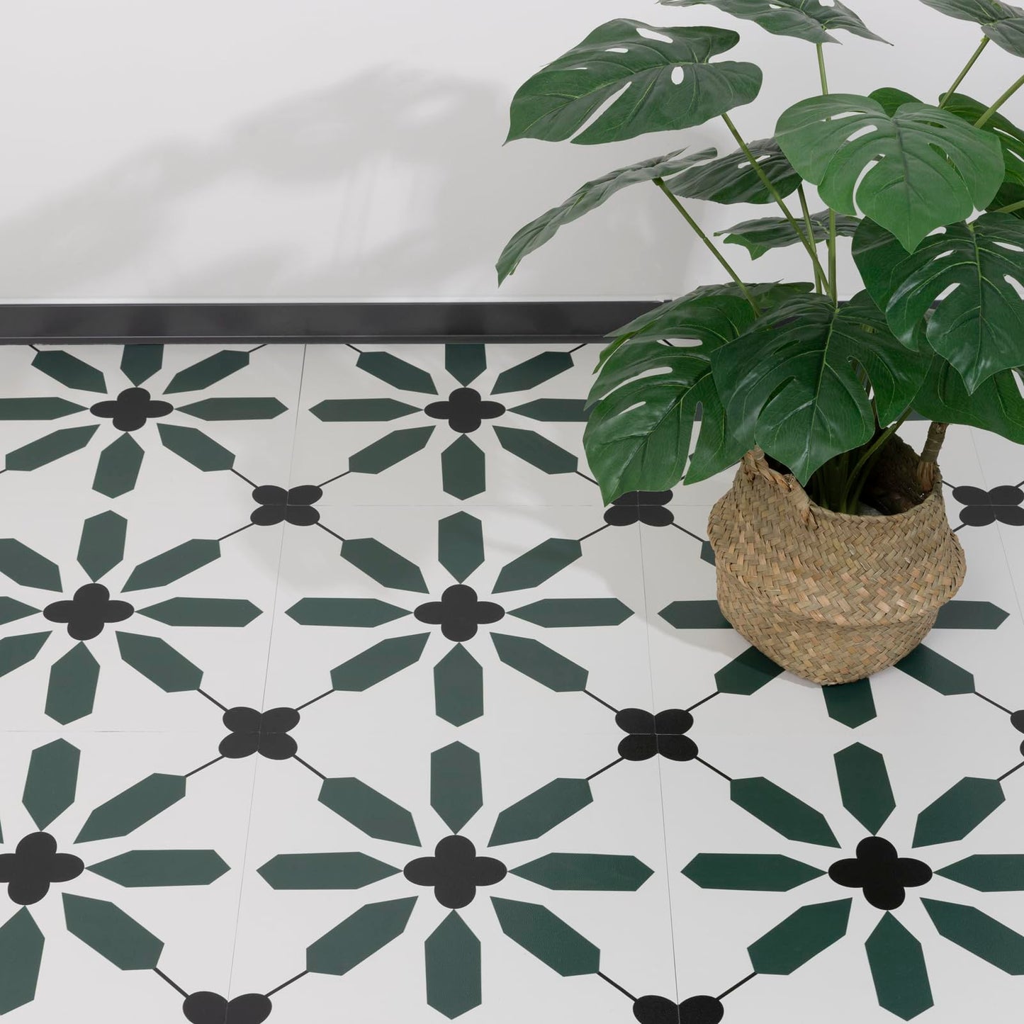 Alow Peel and Stick Flooring, Peel and Stick Floor Tile Waterproof,Flower Self-Adhesive Vinyl Flooring Suit for Bathroom Toilt,Kitchen 12x12in(10pcs)