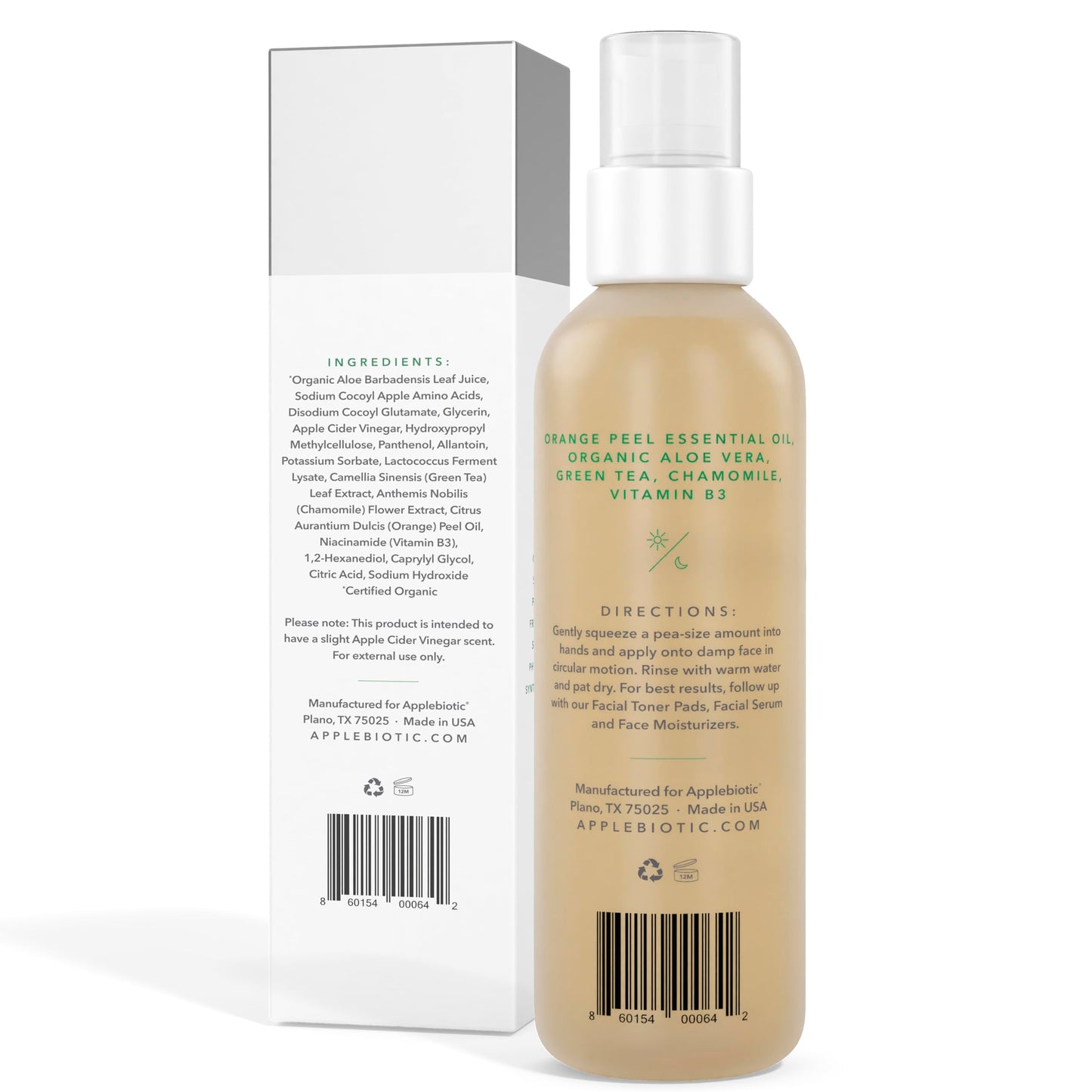 AppleBiotic Skincare Bundle - Face Wash, Toner Pads, Face Serum, Eye Cream, Day Cream