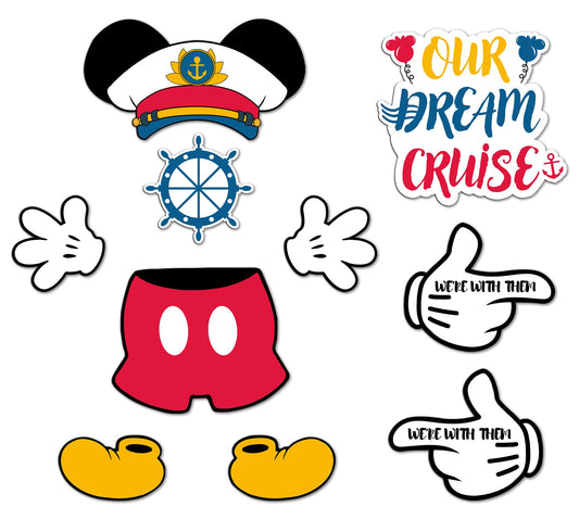 10 Pcs Cruise Door Magnet, Captain Mouse Cruise Door Decorations,Funny Mouse Ears Magnet for DCL Cruise& All Major Cruise