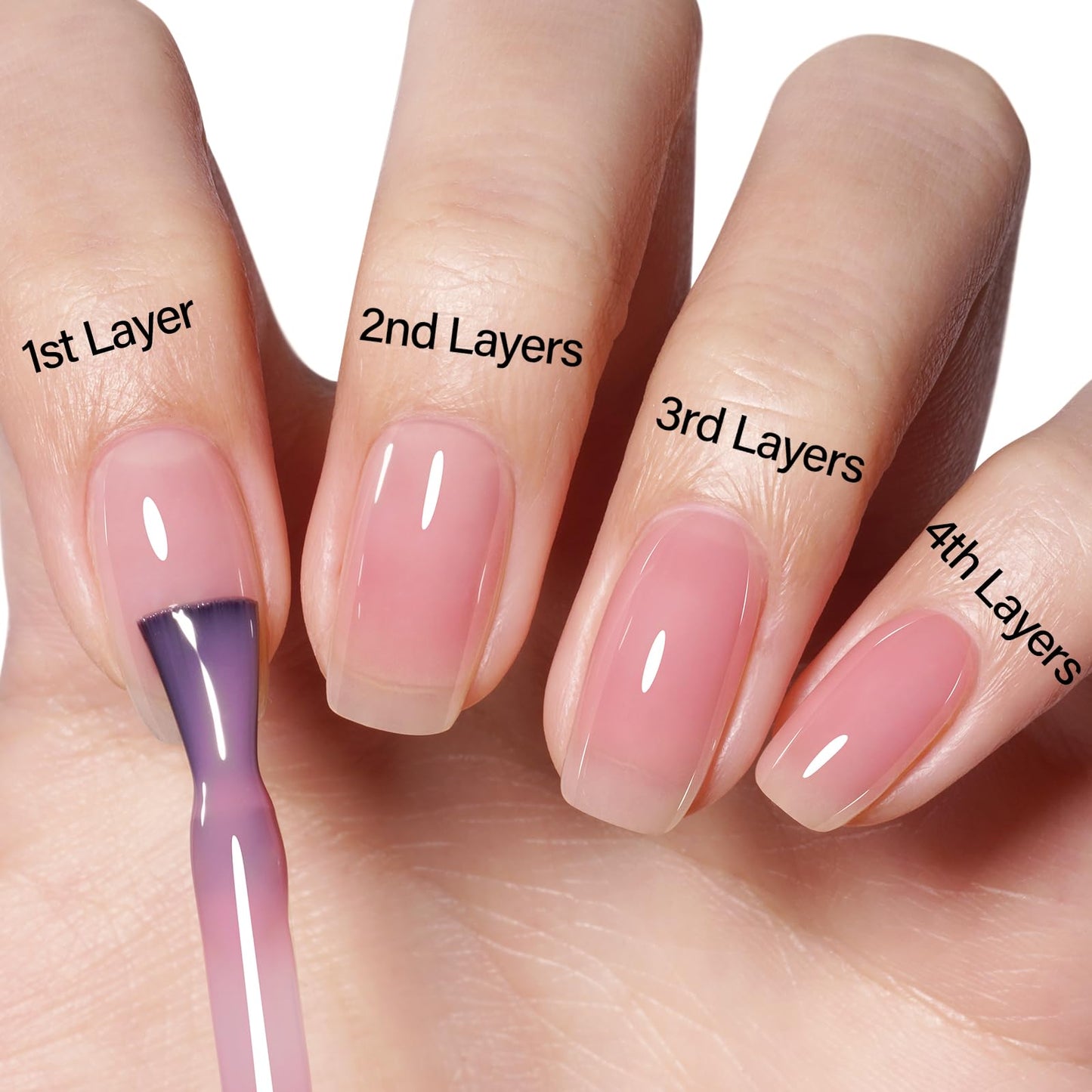 AILLSA Gel Nail Polish Nude Pink Gel Polish Sheer Neutral Color Jelly Gels Nail Polish Natural Translucent Soak Off U V Nails for Valentine Nail Art French Manicure at Home 0.51 Fl Oz /GB49